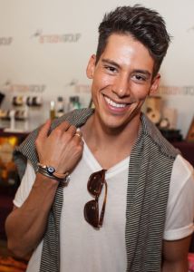 Miguel Pizion of Mystery Girls; The Strain, with <a href="https://www.facebook.com/SariBlueJewelry" target="_blank">SariBlue</a>.