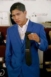 Johnny Ortiz of "American Crime" (Nominated Show: Limited Series) with <a href="https://www.facebook.com/escottoriginals/" target="_blank">e. scott originals</a>.