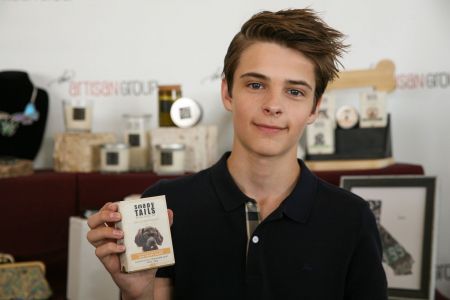 Corey Fogelmanis of "Girl Meets World" (Nominated Show: Children’s Program) with <a href="https://www.facebook.com/SoapCauldron/" target="_blank">Soap Cauldron</a>.
