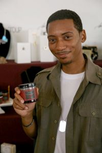 Barry Floyd of BET's "The Game" with <a href="https://www.facebook.com/lovinahnaturals/" target="_blank">Lovinah Naturals</a>.
