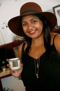Punam Patel of "Kevin From Work" with <a href="https://www.facebook.com/LitandCoCandles/" target="_blank">Lit & Co. Candles</a>.