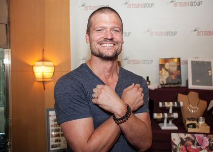 Bailey Chase of Longmire; Saving Grace with <a href="https://www.facebook.com/wristicuffs" target="_blank">Wristicuffs</a>.