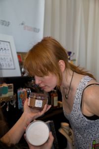 Alicia Witt with Cherry Tree Soaps.